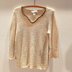Vintage Doncaster l/s knit cover up top - med